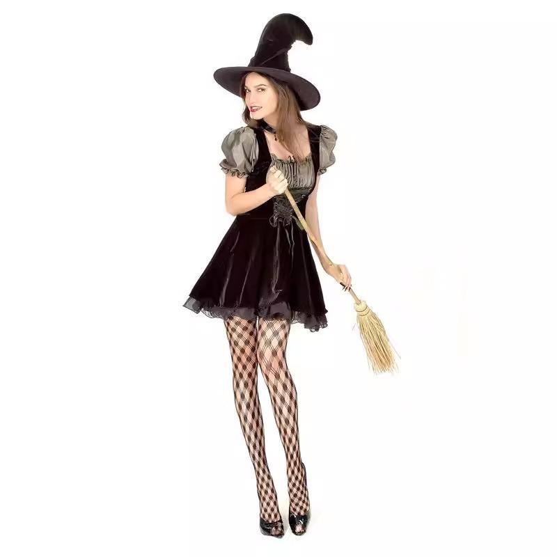 Halloween Maskerade Erwachsenen Hexenkostüm Vampir Hochwertiges Hexenprinzessinnenkleid