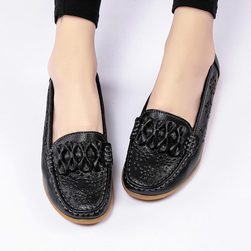 Women's Flats Moccasins Driving Shoes Casual Walking Minimalist Soft Summer Hollow Flower Shoes for Students Girl Over Sized