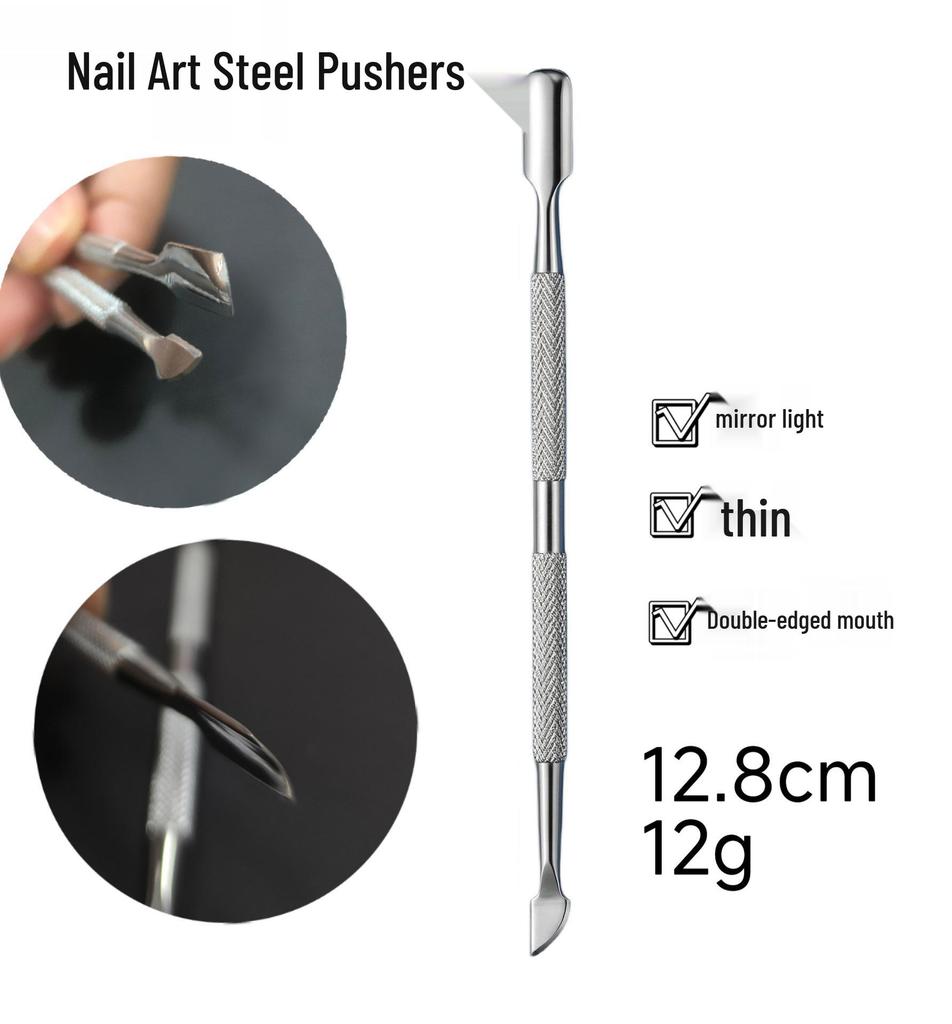 "9005 Edelstahl Nagelhautschieber & Entferner Set - Maniküre Werkzeuge für abgestorbene Haut & Nägel"
