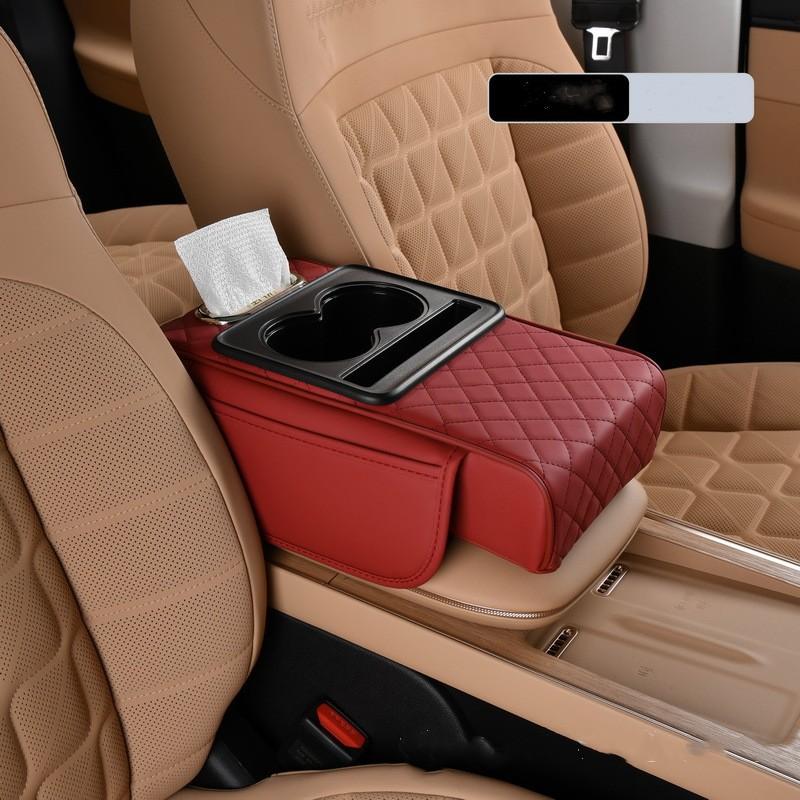 Multifunctional Car Armrest Box Heightened Cup Holder Storage Armrest Box Car Tissue Box
