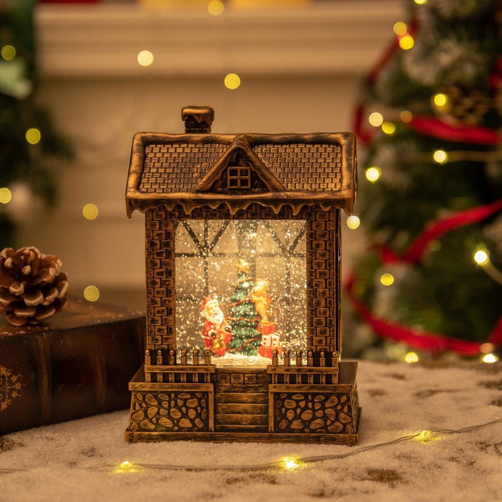 

Різдвяний будиночок. Мініатюрний ліхтар зі сніговою кулею 15x8x21,5 см. Прикраса ручної роботи Style C