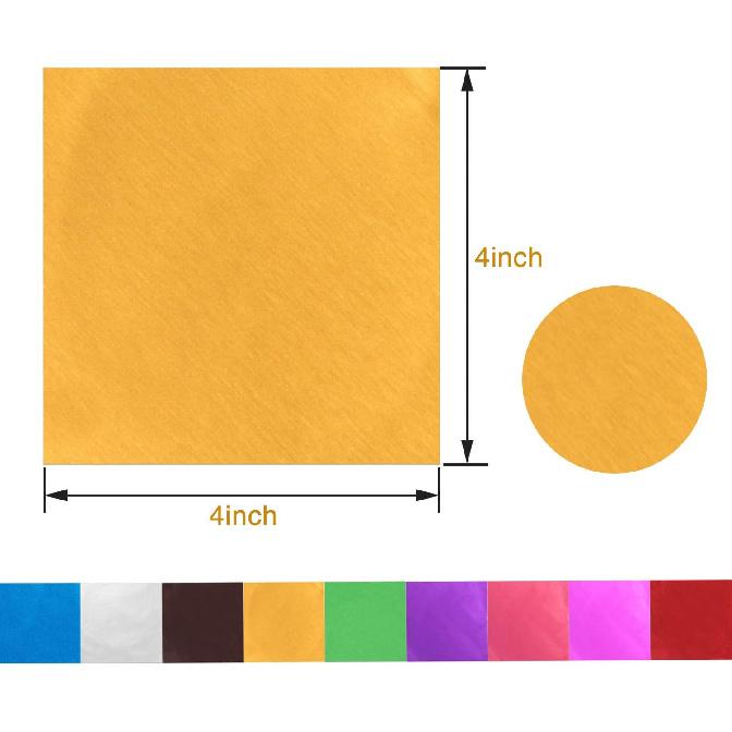 900 Pieces Chocolate Wrappers Candy Wrappers Aluminium Foil Packaging for Homemade Caramel and DIY Candies Decoration Square 4 x 4 Inches, 9 Colors