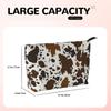 Trousse de toilette imprimé vache marron pour femmes Organiseur de maquillage et cosmétiques Rangement beauté pour dames Dopp Kit