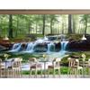 Waterfall Stream Wall Mural 3d Forest Landscape Wallpaper Removable Large Photo Sticker Background Wall Decor For Living Room Bedroom Wallpaper