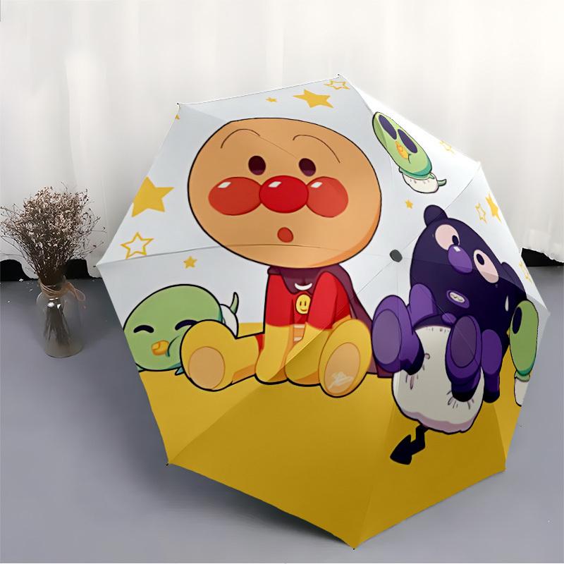 1PC Anpanman Automatic Folding Umbrella, Automatic Folding Umbrella with 8 Ribs, Convenient for Outdoor Use  015
