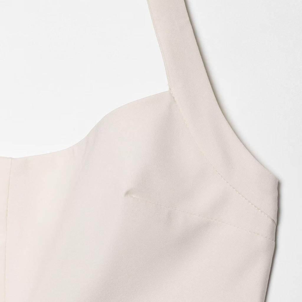 Summer new women's clothing, European and American style laminated decorative neck collar jumpsuit dress
