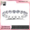 Korean Style Gold-Plated Moissanite Stacking Ring In S925 Silver