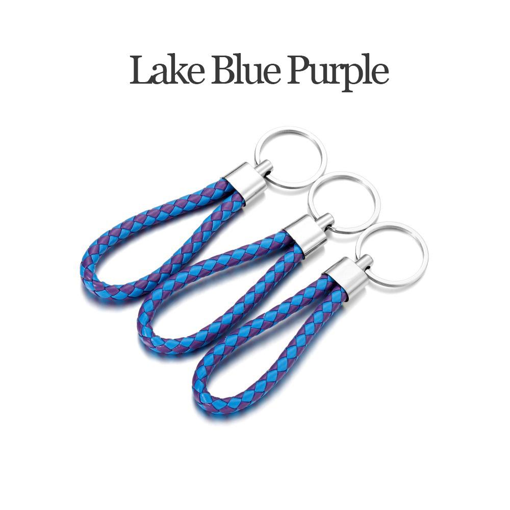 5Pcs/Pack PU Leather Braided Woven Rope Keychain DIY Bag Pendant Key Chain Holder Car Keyring Simple Multiuse Key Holder Gifts