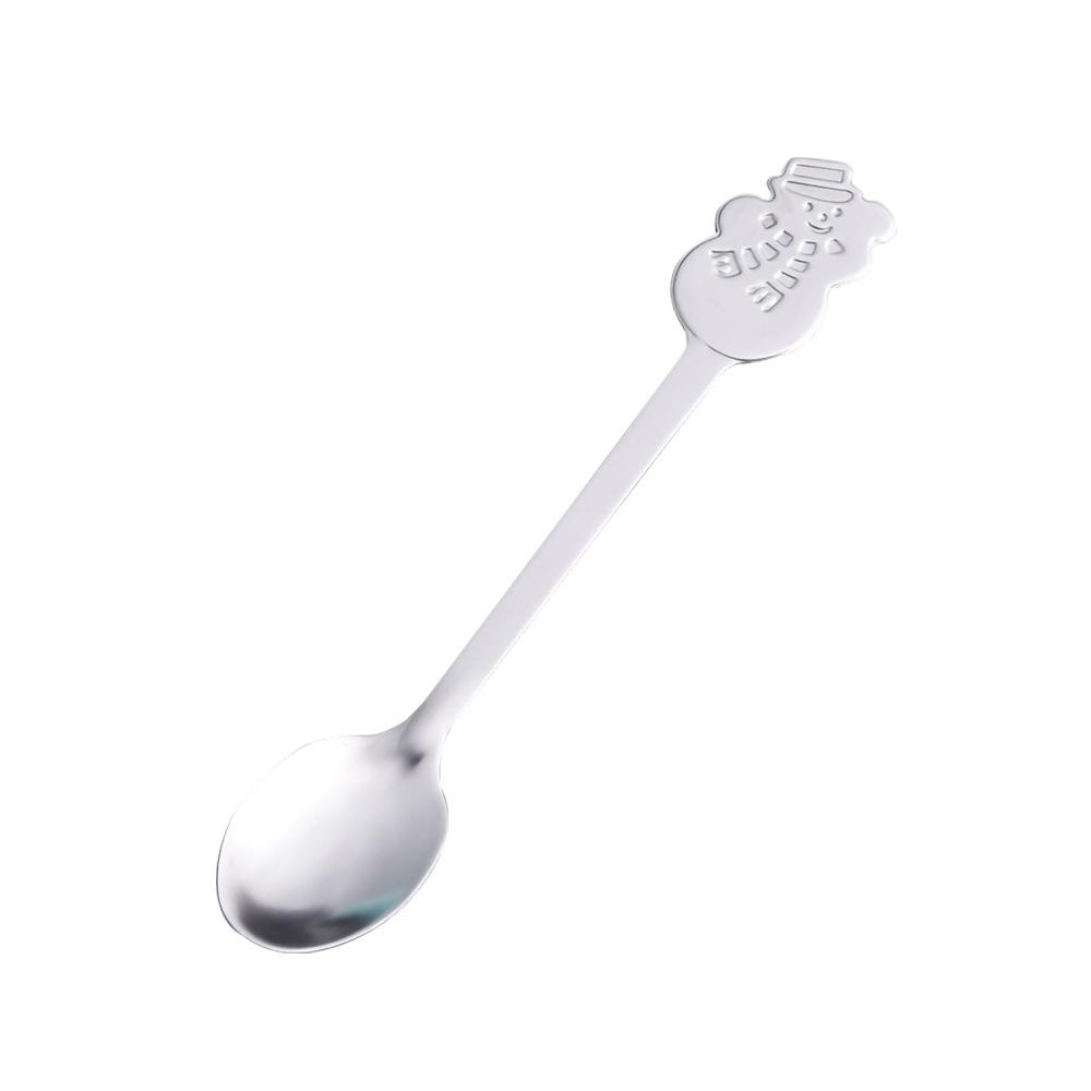 Christmas Gold Cartoon Coffee & Dessert Spoon Fork Set – Stainless Steel Pendant Gift Box