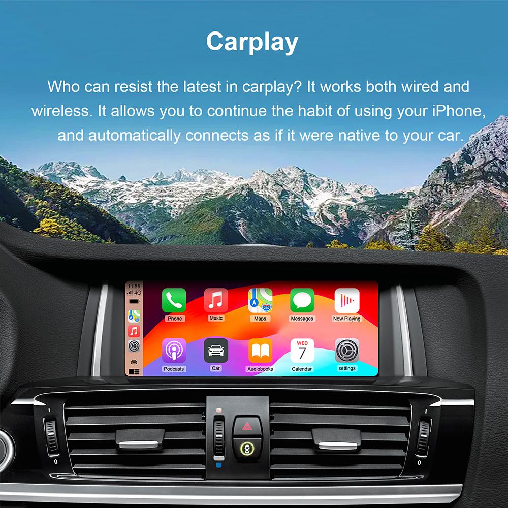Wireless CarPlay Android Auto for BMW X5 E70 F15 X6 E71 EVO BNT CIC System with AirPlay Functions Support Camera