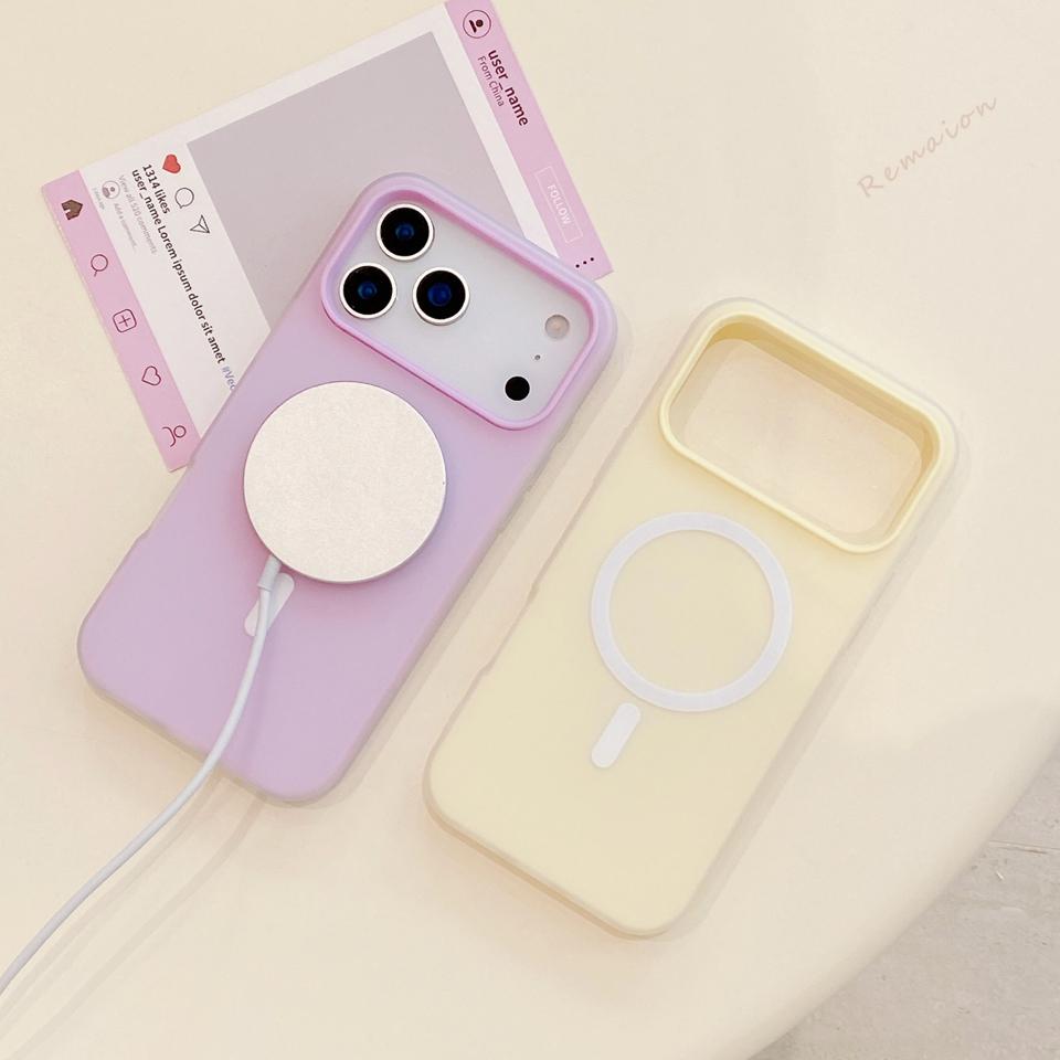 Custodia Magnetica per Telefono Color Caramella per For Iphone 16 1 14 Plus 13 12 11 17 Pro Max Air Carica Wireless Carina Copertura Protettiva Opaca