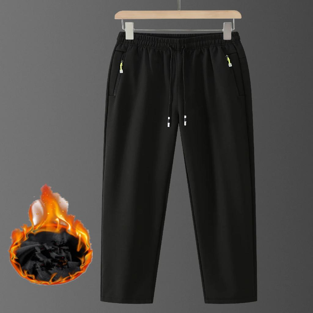 Women's Velvet-Lined Stretchy Windproof Pants | Active Comfort with Zip Pocket Detail