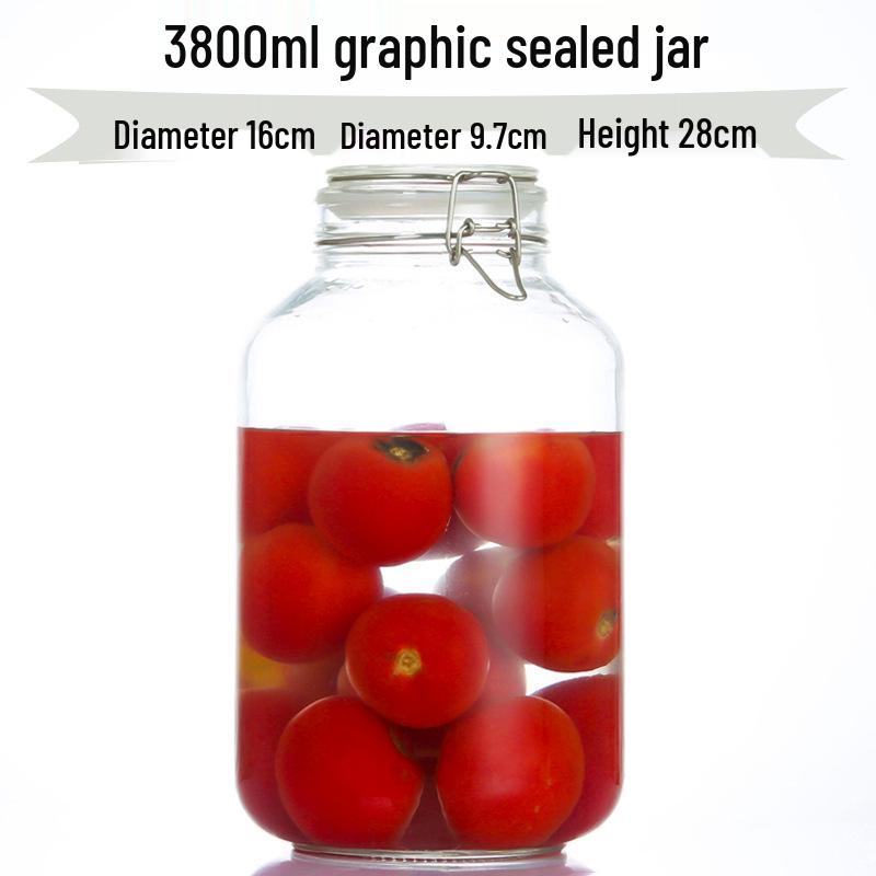 Glass Sealing Jar with Stainless Steel Buckle for Food Storage - Ideal for Tea, Grains, and Cereals In the Kitchen