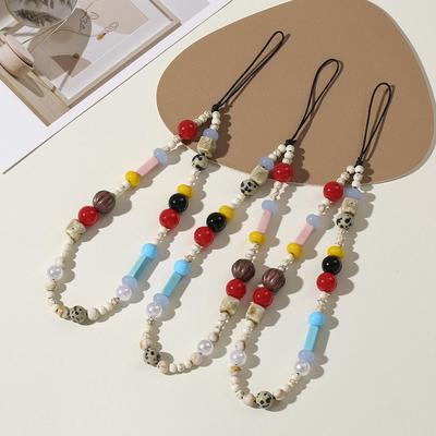 Colorful Bead Phone Lanyard for Women - Cute Anti-Lost Chain & Bag Charm Accessory