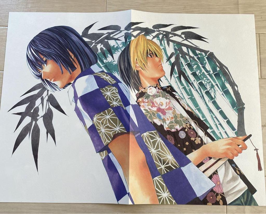 [USED] Takeshi Obata Hikaru No Go Bifold Double-Sided Poster Large Illustration Collection Original Artwork