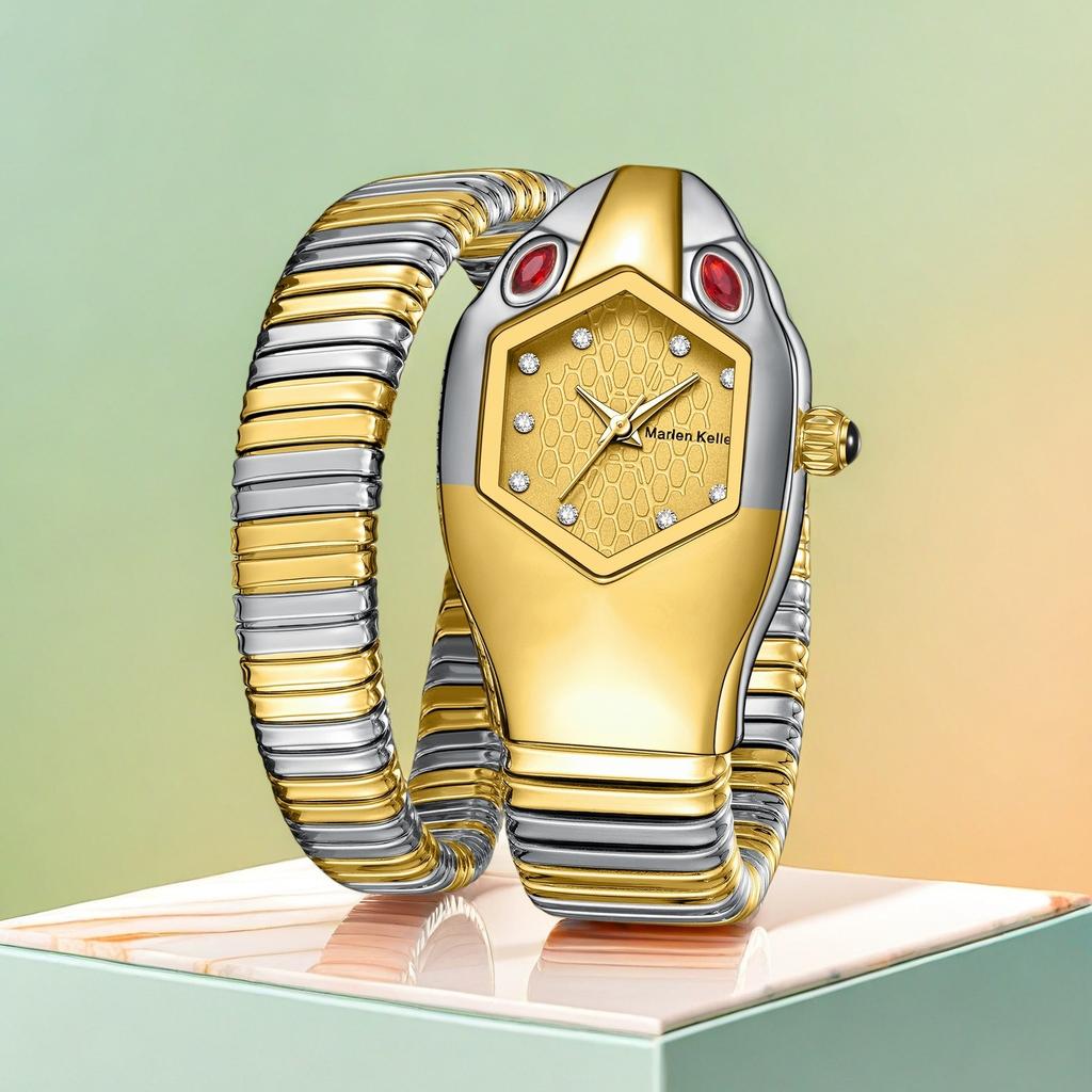 Watches Women Luxury Diamond Unique Snake Shape Waterproof Quartz Ladies Watch Clock