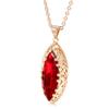 Horse Eye Pendant Necklace Rose Red Artificial Zircon Rose Gold Color Italian Craft Retro Style Necklace Wedding Party Jewelry