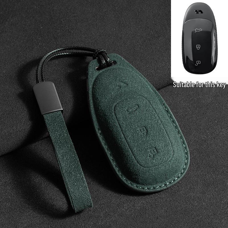 Li Auto Key Case & Protective Lanyard for L6, L7, L8, L9max, One Models - Suede Finish