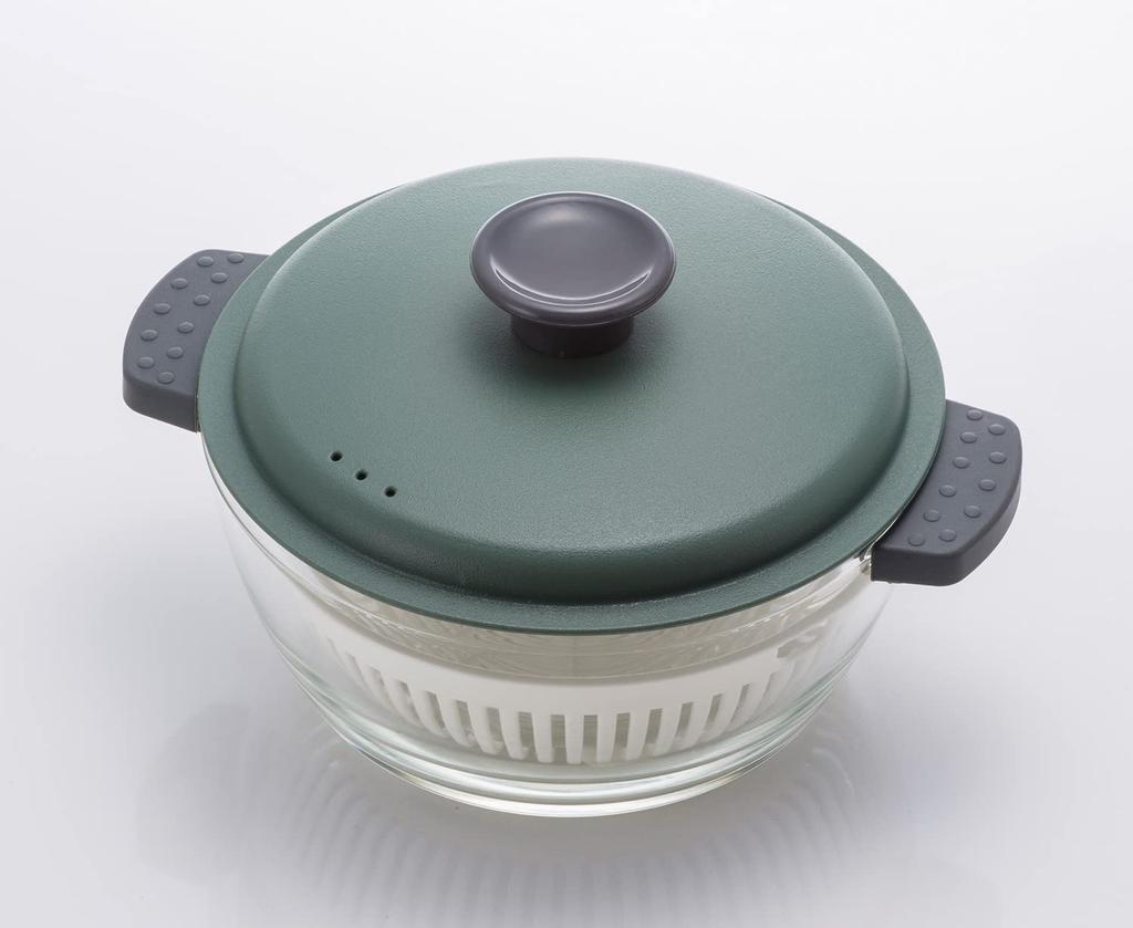 Bestco Microwave Cooking Oven Cooking Heat Resistant Glass Pot Khaki LLG484 Lock Lock 1.0L &