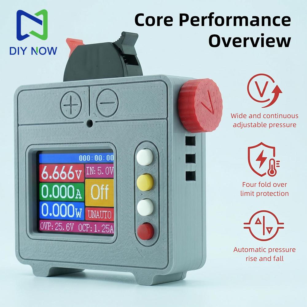 Mini Bench Power Supply with Color Display DC4.2-6V 5W Adjustable Automatic Buck-Boost for DIY Makers and Microcontrollers