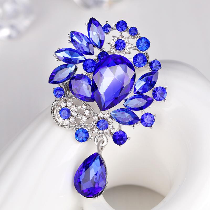 Buy Vintage Women Rhinestone Crystal Teardrop Brooch Pins DIY Wedding ...