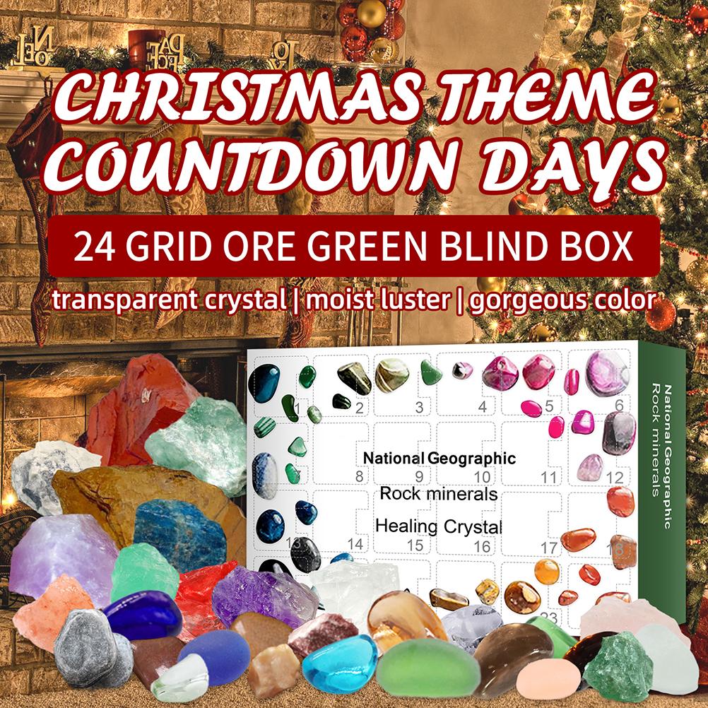 Weihnachts-Adventskalender Spielzeug 24 Tage Weihnachten Erz Spielzeug Mineral Geschenkbox Spielzeug Geologisch