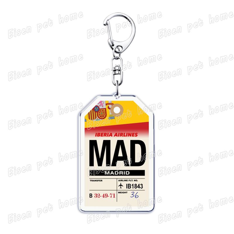Plane Ticket Koffer Keyrings for Accessories Bag Key Chain Ring Jewelry Fans Gifts Travel Country Label Keychain Llaveros
