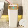 Bathroom Trash Can 11 11L Garbage Can with Press Top Lid for Toilet,Bedroom,Living Room – Plastic Wastebasket with Pop-up Lid