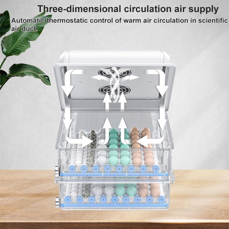 56 Eggs Fully Automatic Hatching Machine Incubator Farmer Chicken Brooder Hatcher with Automatic Turner Smart Control 220V