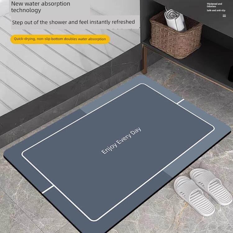 Japanese-Style Diatomaceous Earth Quick-Dry Soft Floor Mat Bathroom Absorbent Non-Slip Foot Mat Washroom Small Carpet Toilet