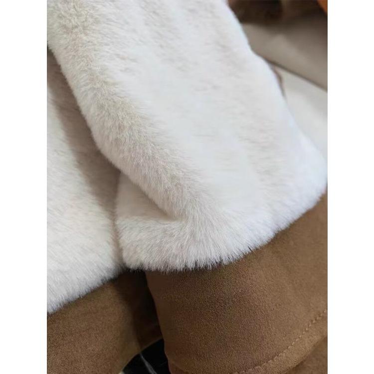 Women's Short Fleece Lined Thick Jacket Korean Style Casual Autumn Winter Coat