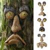 Outdoor Tree Face Decor Glow?in?the?Dark Garden Decor, Funny Old Man Bark Glow?in?the?DarkTree Hugger Resin Ornament, Halloween