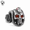 Cross Explosion Eye King Snake & Vampire Skull Men's Ring: Alternative European & American Style Accessory.
