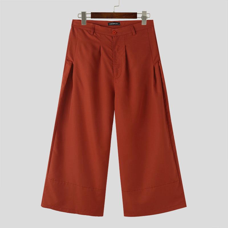 

INCERUN Мужские брюки-палаццо с широкими штанинами и застежкой-молнией 2XL