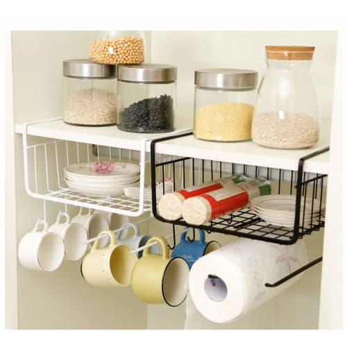 Hanging Shelf, Under-Cabinet Storage Rack, Kitchen Storage Rack, Stackable, 10kg Load Capacity, For Kitchen and Bathroom Use