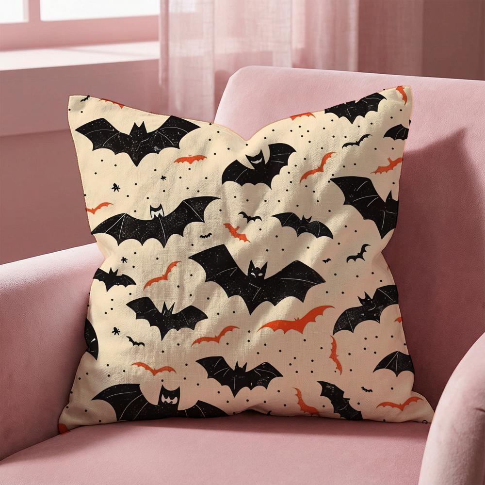 Halloween scary bats Cushion Cover Multi-Scene Pillow Cover for Home & Car - Reversible, Soft & Durable for Daily Use