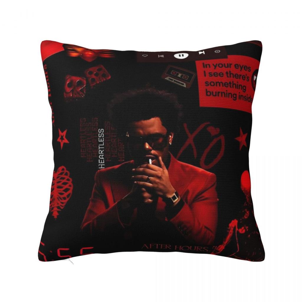 The Weeknds Rapper Sänger Kissenbezug Quadratischer Kissenbezug Kissenhülle Vintage Bedruckte Kissenbezüge für Hochzeitsfeier Heimdekoration