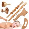 Wooden Massage Roller Therapy Body Massager Foot Face Shoulder Neck Hand Push Roller Massager Body Shaping Massage Tool