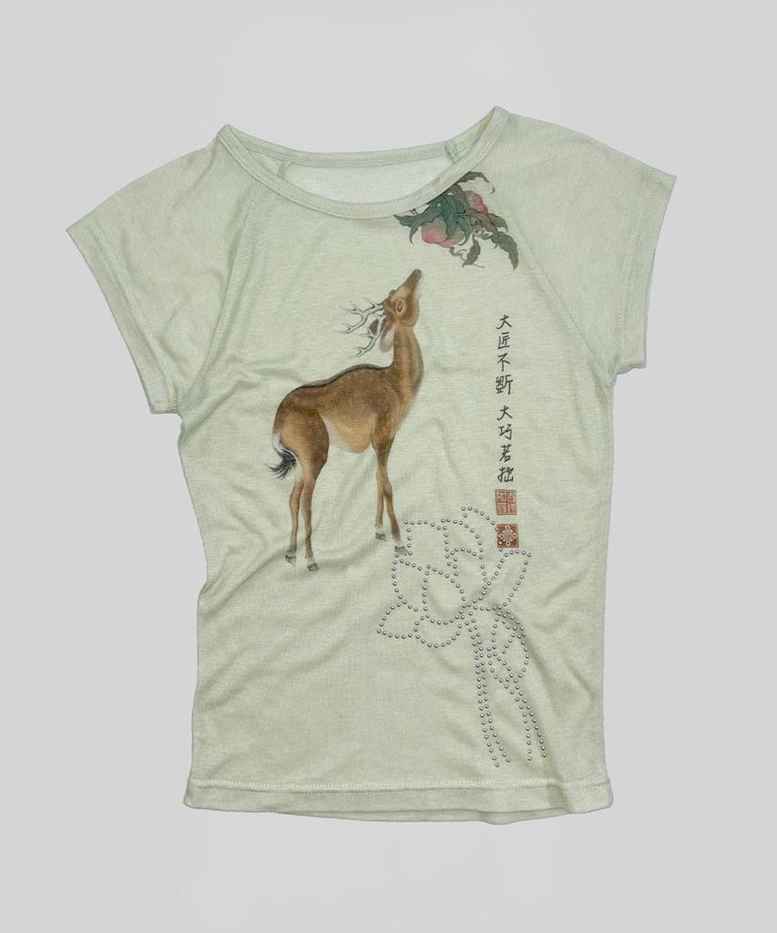 SCULPTOR Zen Deer Tee Mint