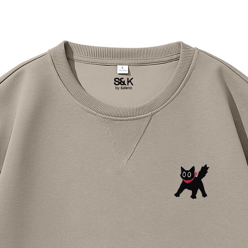 Baleno S&K Serie Unisex Pullover Sweatshirt mit JPB Fliege Katzen-Print