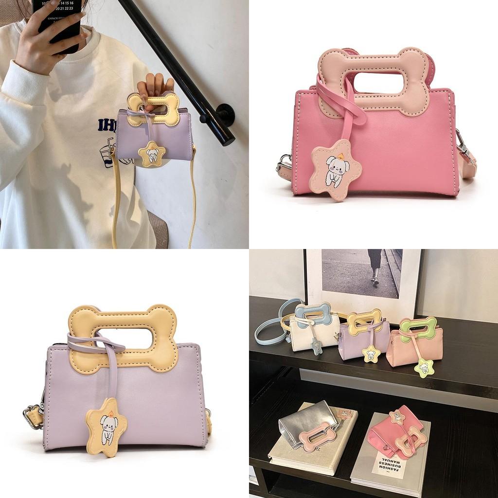 Charming Cartoon Dog Bone Handheld Bag For Toddlers With Soft Polyester Lining