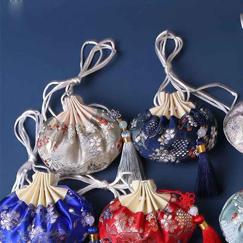 Flower Pattern Drawstring Empty Sachet Women Jewelry Bag Chinese Style Storage Bag Purse Pouch
