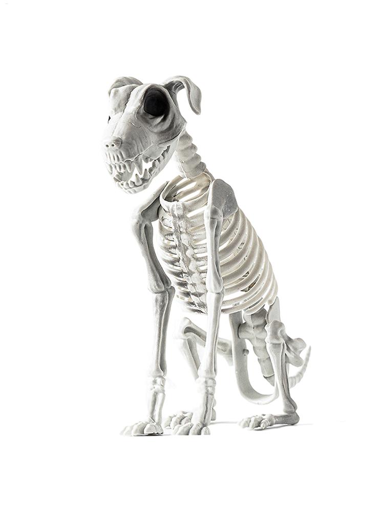 Halloween  Dog Skeleton Statue Skeleton Dog Puppy Skeleton Sculpture Scary SittingSpooky Skeleton Animals Decor for Home