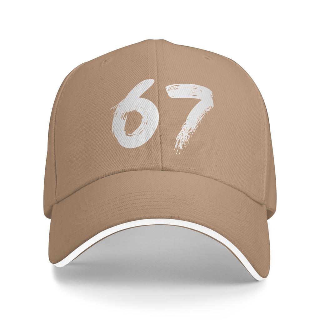 Spring Number 67 White Baseball Cap  Outdoor Sport Fitted Retro Custom Logo Sun Trucker Hat Women Men Adjustable Baseball Caps
