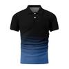 Gradient Color Summer Short Sleeved Lapel Button Men's Casual Top