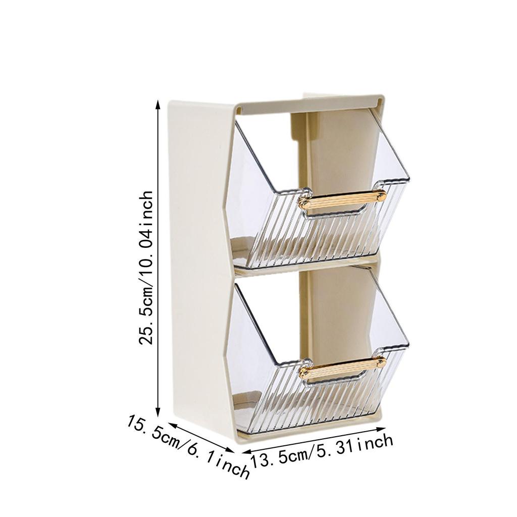 Desktop Tea Bag Organizer 2 Layer Desk Storage Rack for Office Milk Home