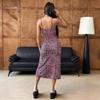 Moda Donna Estate Primavera Stampa Leopardo Senza Maniche Bretelle Vita Alta Abiti Casual