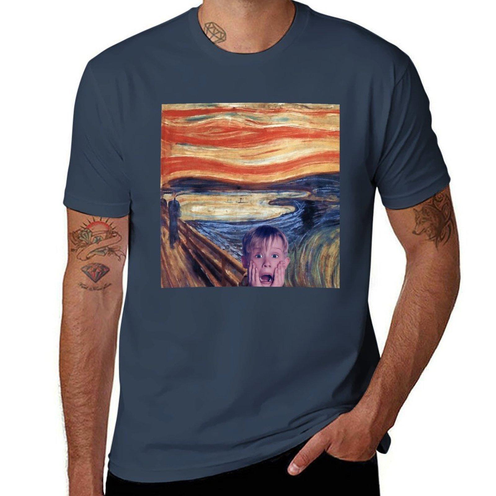 Kevin Mccallister Shocking Face The Classic Scream T-shirt Construction Work T-shirt S