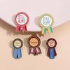 Creative Colorful Cartoon Medal Alloy Brooch Cute Animal And Letter Design Pins
