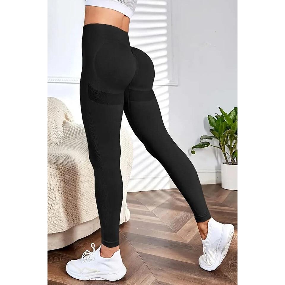  High Waist Yoga Pants for Women – Tummy Control Compression Leggings for Running, Gym, Workout, Black